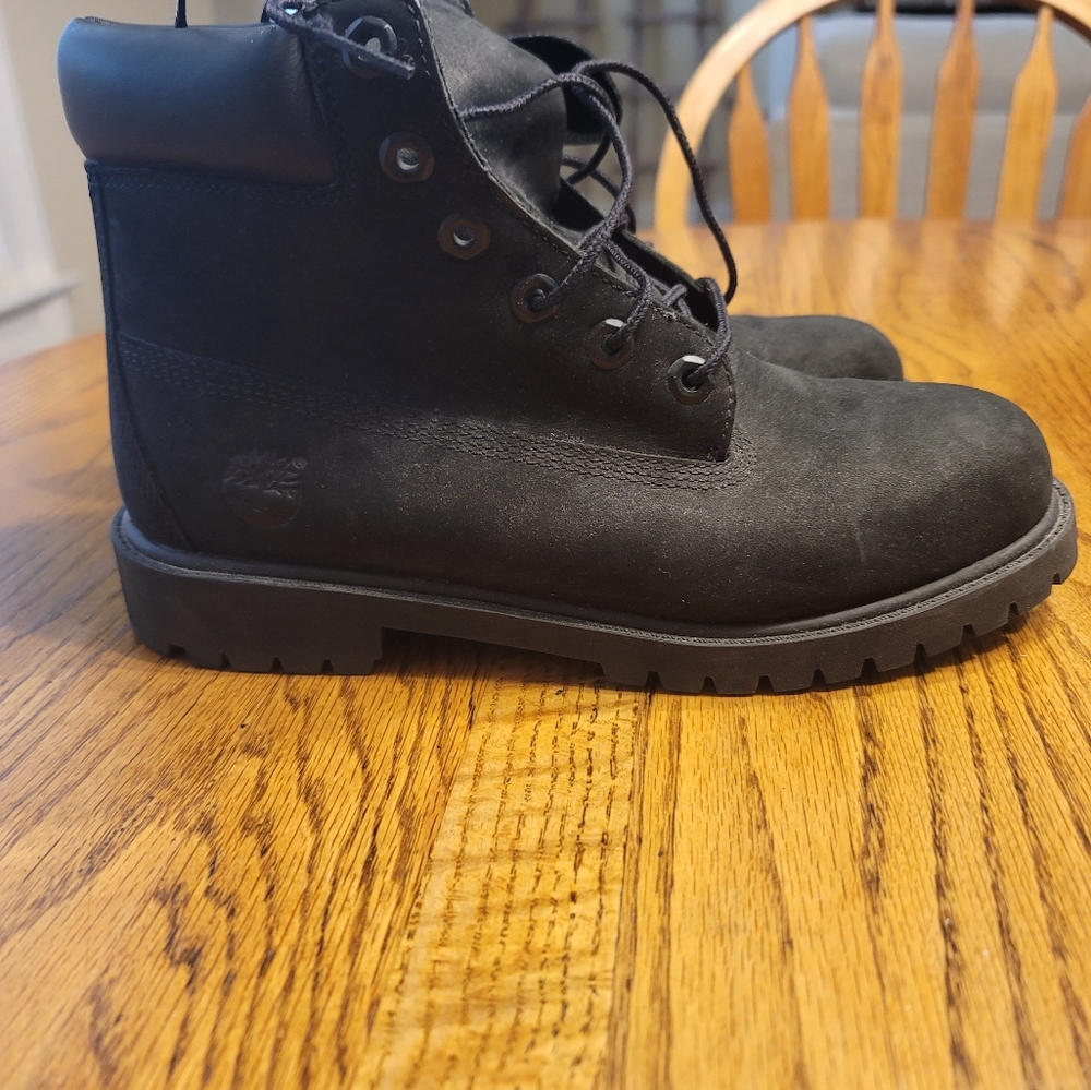 Timberland 6" Black Genuine Leather Hiker Combat Shoes Boots